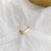 Glossy Shell Titanium Steel Index Finger Ring - Women's Trendy Korean Style with Retro Personality and Mother-of-pearl Design.
