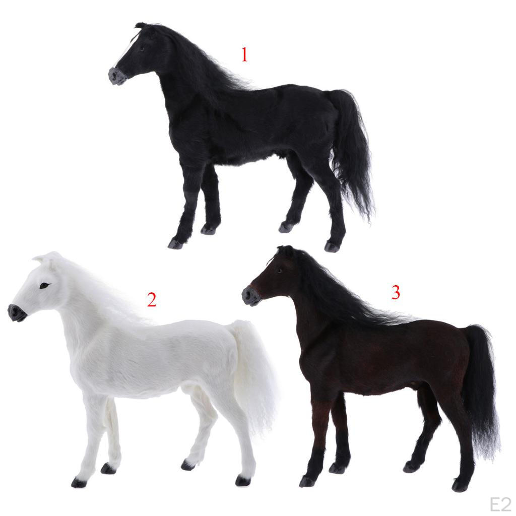 Horse Animal Figure, 1/6 Scale -teke Horses Model, Stuffed Plush Toy, Kids Birthday Gift, 3 Colors