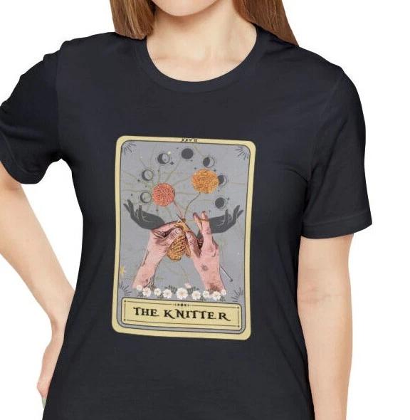 Knitter T Shirt The Knitter Tarot Card Shirt Knitters shirt Gift for Knitter L