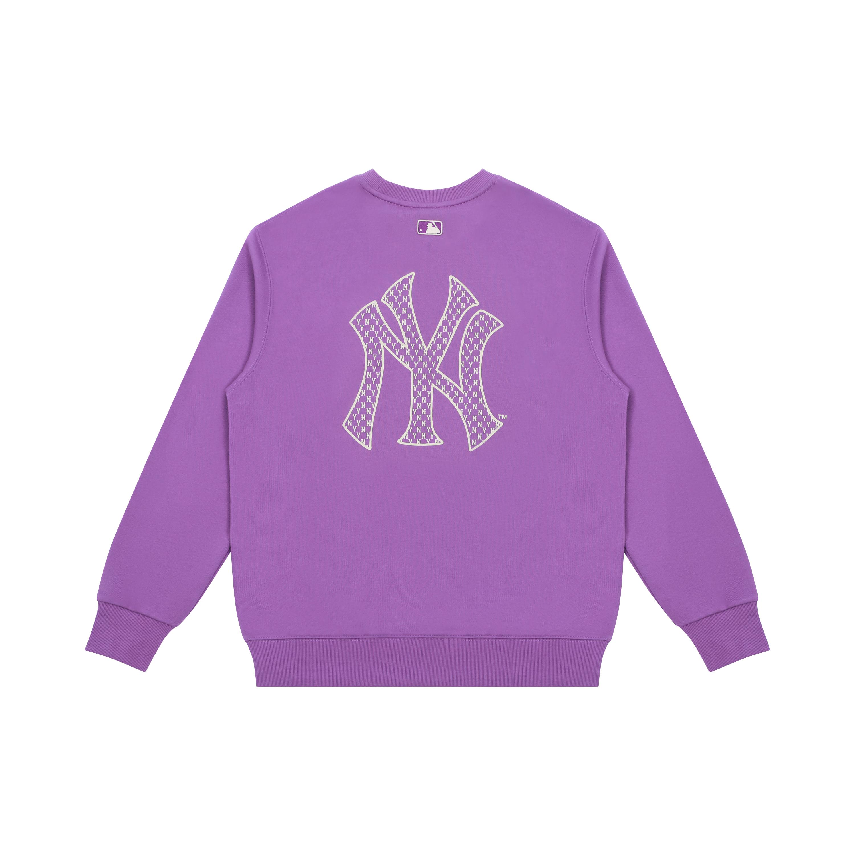 MLB Old Flower Sweatshirts Unisex Purple Crew Neck Moderate Regular 3AMTM0114-50LDD L