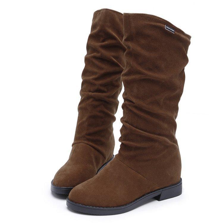 

Модная женская обувь для девочек, модная обувь на осень-зиму, женские сексуальные милые уличные ботинки, стильные плоские ботинки из флока, зимние ботинки Botas 2019 9 темно-коричневого