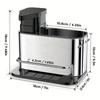 1pc Soap Dispenser For Kitchen Sink, 3-in-1 Sponge Holder For Kitchen Sink Caddy, Stainless Steel Kitchen Sink Organizer Tray Drainer Rack