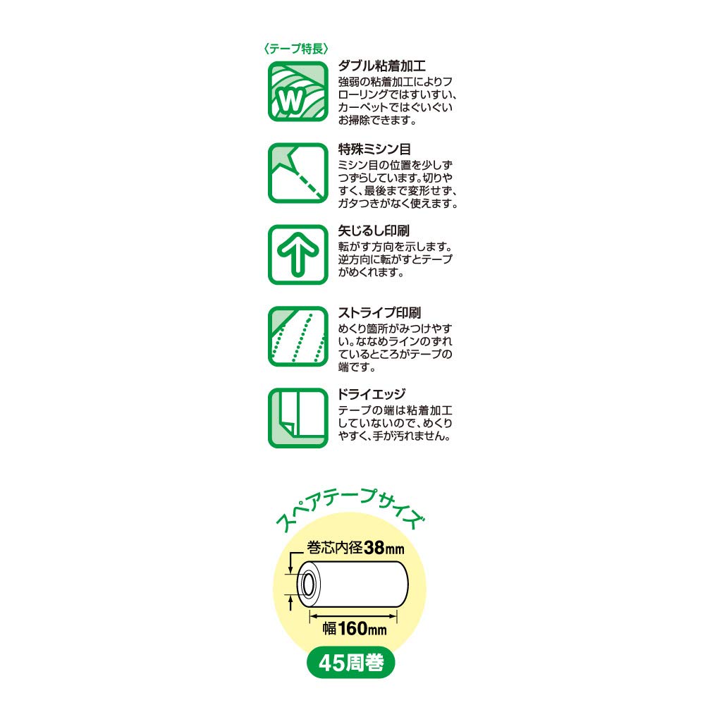 Nitoms CoroCoro for Anywhere Body Long Floor Cleaner Storage Case Included Length Adjustable Compatible with Flooring and Carpet 30 Laps 1 Roll C2470