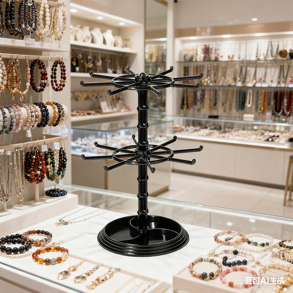 1 Stück 2. / 3. Etage drehbarer Schmuckaufbewahrungsständer Halsketten-Displayständer drehbarer Schlüsselanhänger Armband-Aufbewahrungsständer perfektes Weihnachtsgeschenk