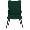 Relaxation Armchair with Ottoman Dark Green Velvet