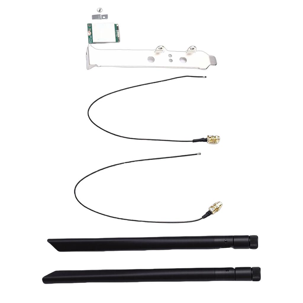WiFi 6E Card with Dual 8DB Antennas 2.4GHz 5GHz NGFF M.2 Laptop Network Adapter 1800Mbps Plug and Play Support for