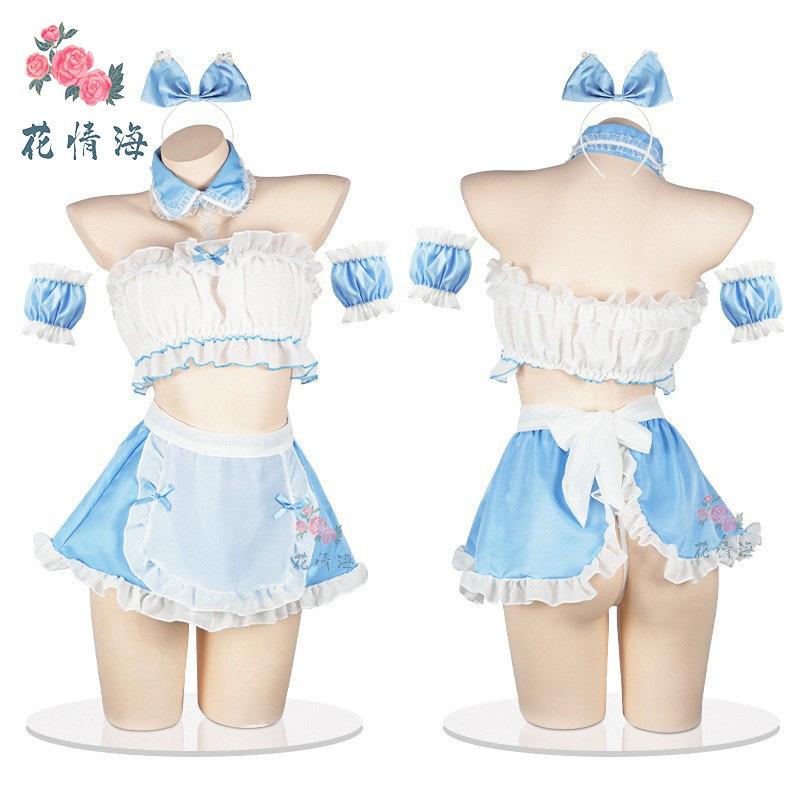 Sexy Lingerie Lace Sweetheart Maid Outfit Small Breasts Show Big Lust Sexy Naked Back Buttocks Uniform