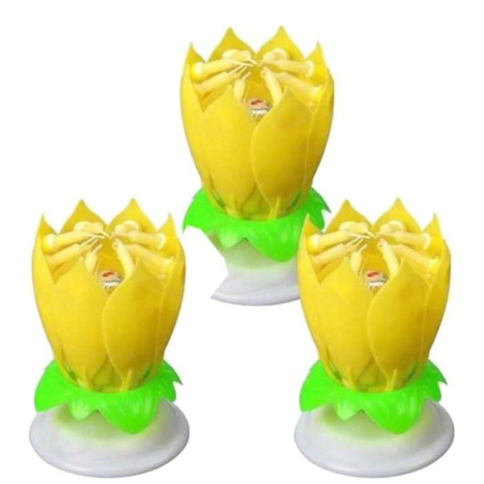 Musical Candles - Fashion Party - Lotus Flower - 14 Pieces - 11 Cm - Colorful