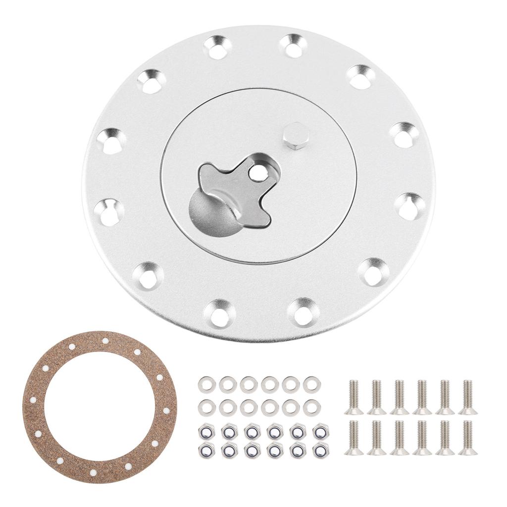 77mm Car Fuel Cell Twist Cap Oil Gas Tank Filler Cover Flush Mount 12 Bolts Universal