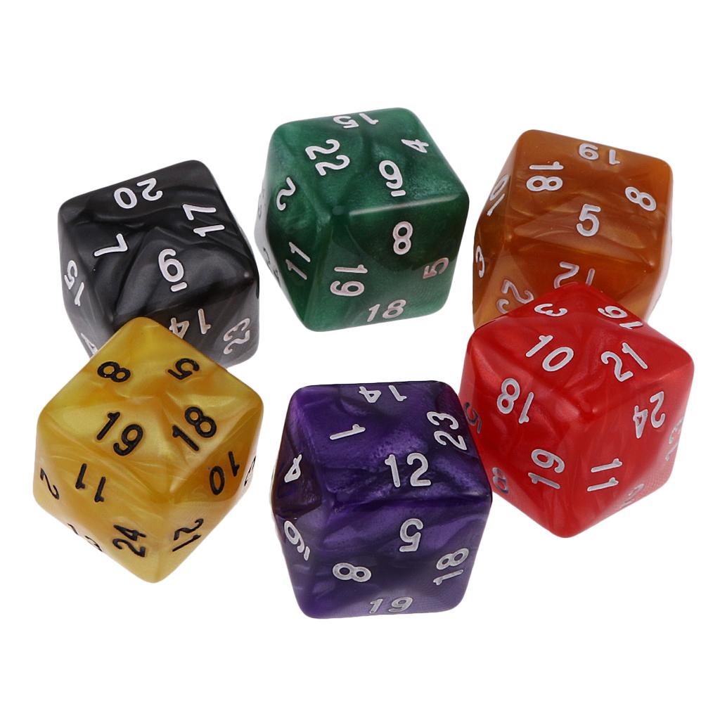 

6pcs Multi-sided D24 or D30 Dice for D&D Casino Poker Dice Guessing Game Favours Dice Playing Table Game Dices