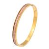  hot-selling light luxury Gypsy pink diamond titanium steel  women do not fade simple design row diamond arm ring