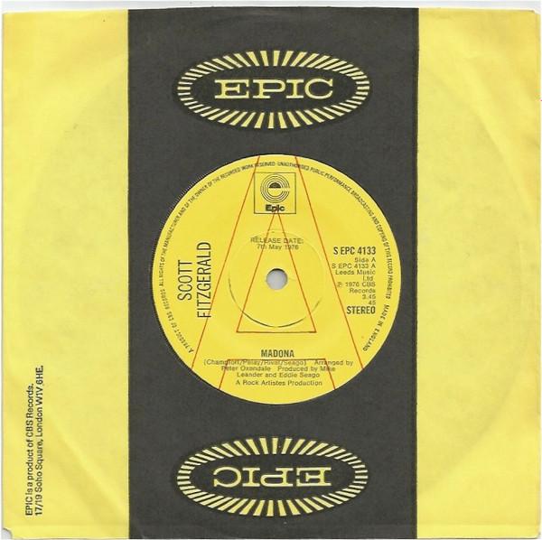 

7inch Record SCOTT FITZGERALD - Madona SEPC4133PROMO EPIC 1976 UK Pop Used