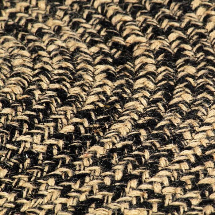 VidaXL Tapis fait à la main Jute Noir et naturel 90 cm