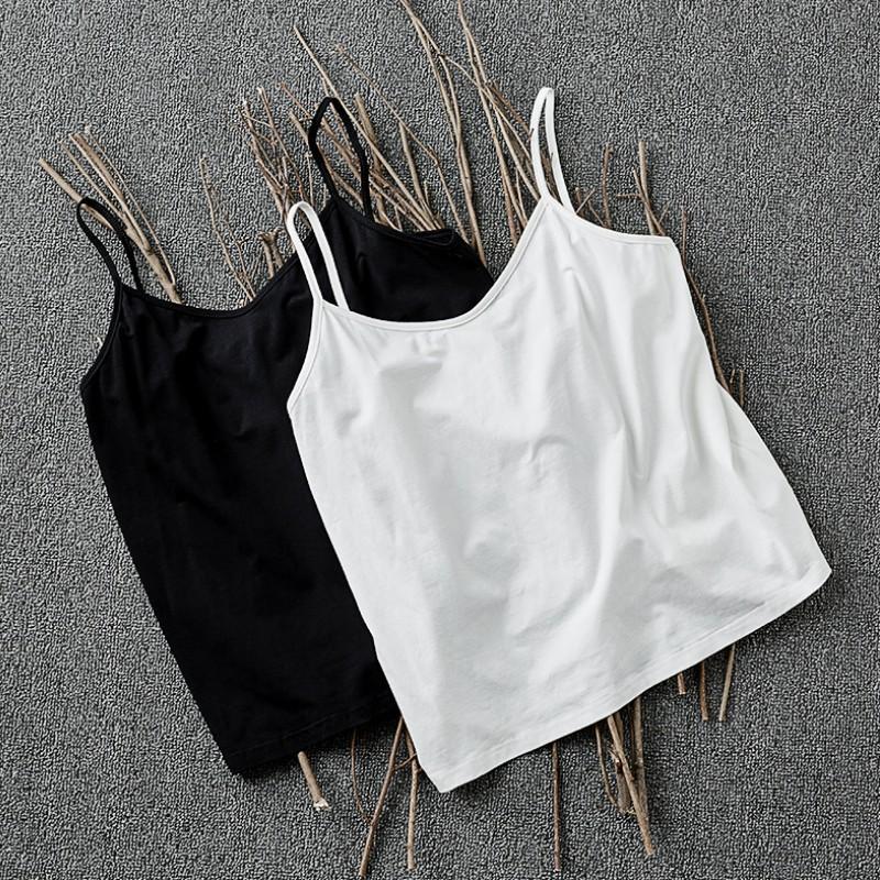 Women S Plus Size Solid Color Summer Versatile Strappy Camisole