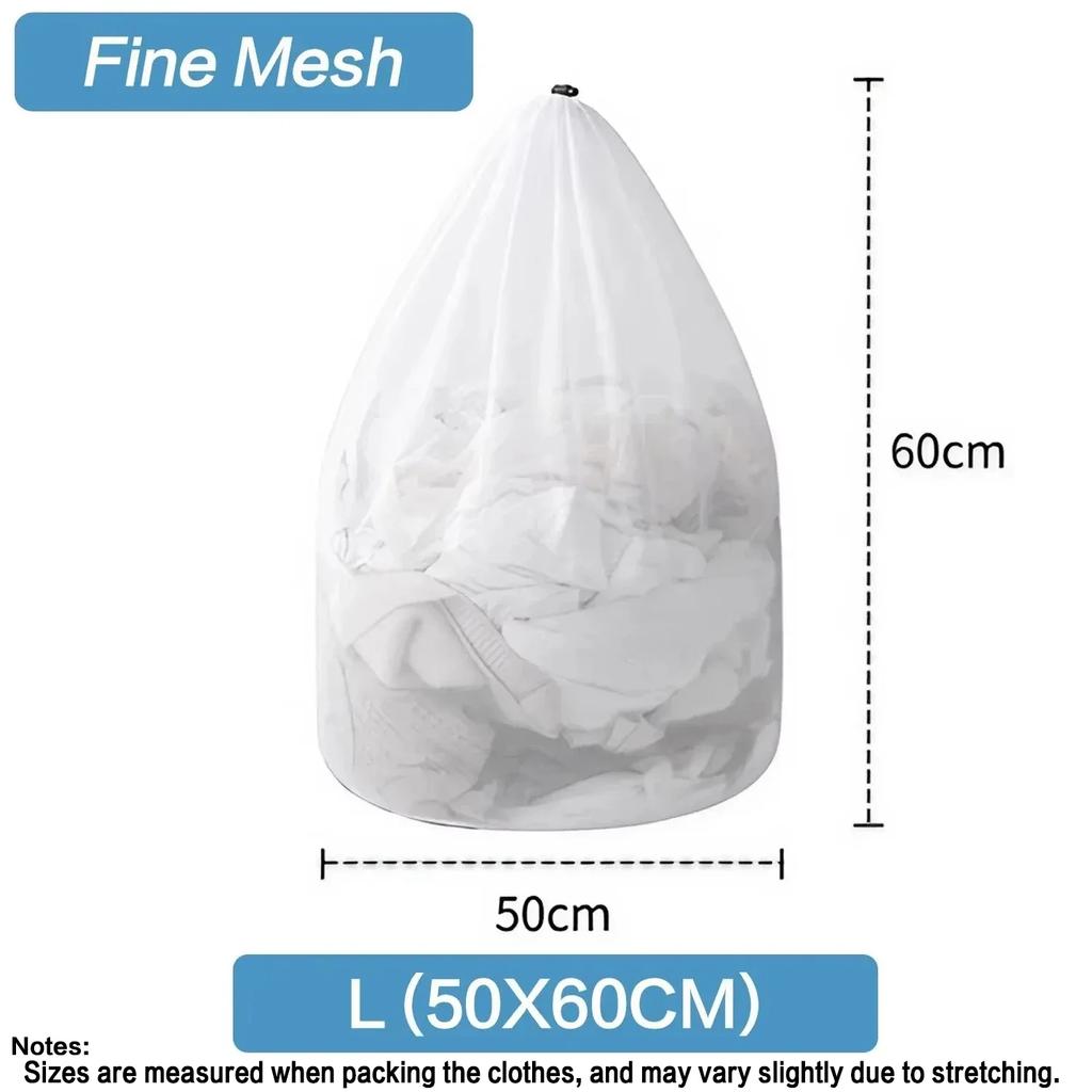1PC Drawstring Laundry Bag Large Capacity Mesh Coarse Mesh Wash Bag For Clothes Jeans Blankets Durable Washing Net