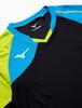Mizuno Volleyball Game Shirt Black x Diva Blue x Lime Size 2XL to Japanese Size (Long Sleeve) V2MA9021, Green, (Equivalent 3L)