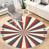 1PC Red and Blue Radiation Pattern Office Round Area Rug, Mat Suitable For Office, Under Office Chairs Bedroom Living Room Home Decor, Room Deco