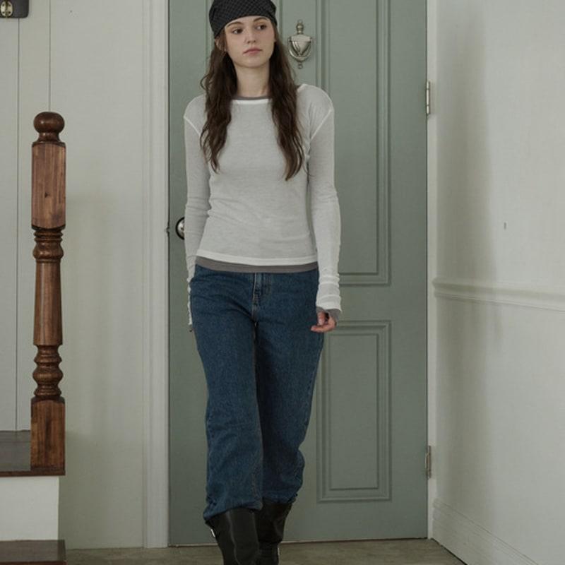 AUTH. Check Scarf (Navy)