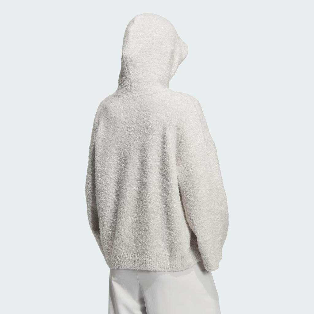 adidas FOS FW25 Future Style Knitwear Solid Color Loose Fit Hooded Long Sleeve Sweater Women Sweater Light-Gray KC5782