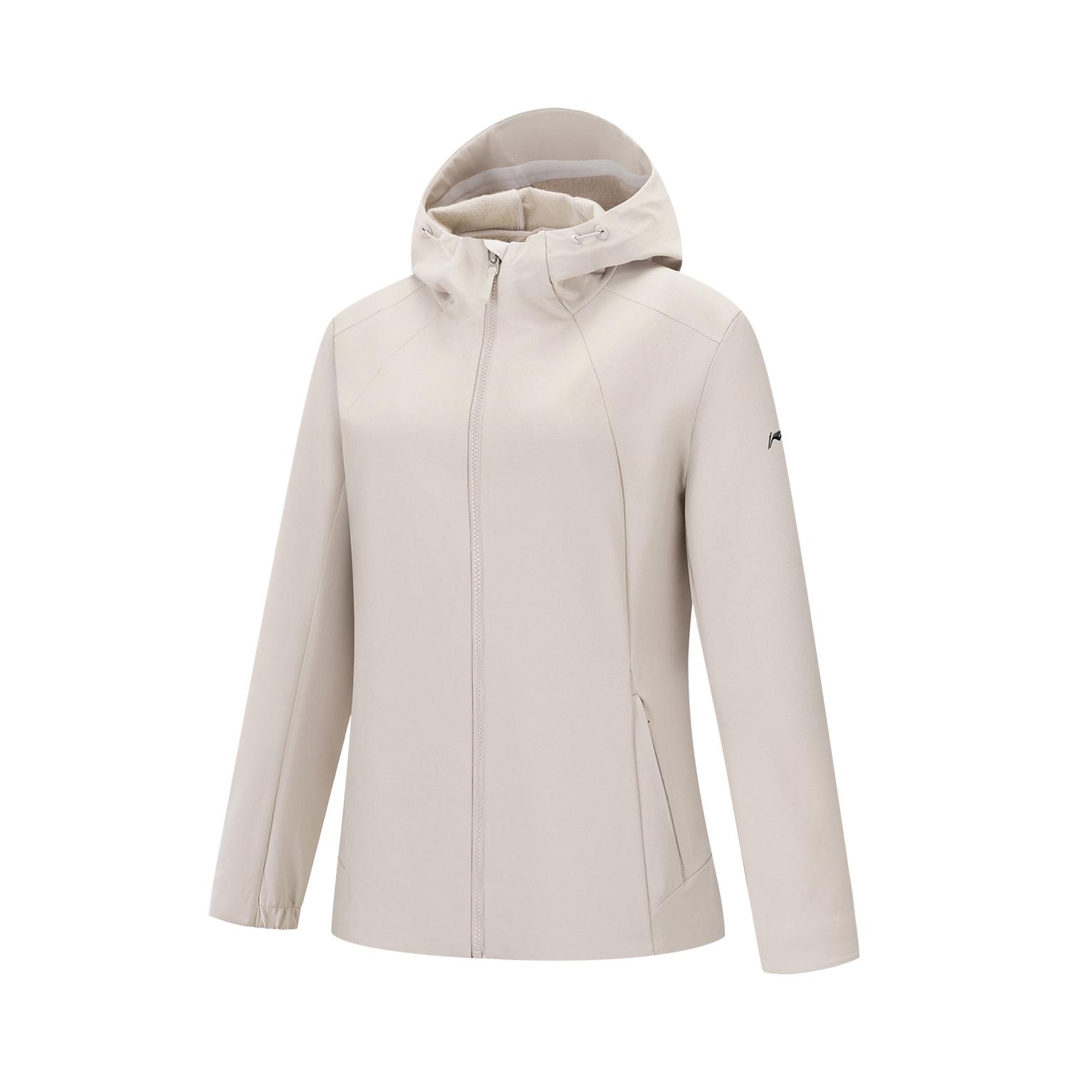 

Li-Ning Honor Gold Standard Series Windproof Fleece Hooded Solid Color Zipper Versatile Sports Jacket Women jackets AFDWB70-1 S