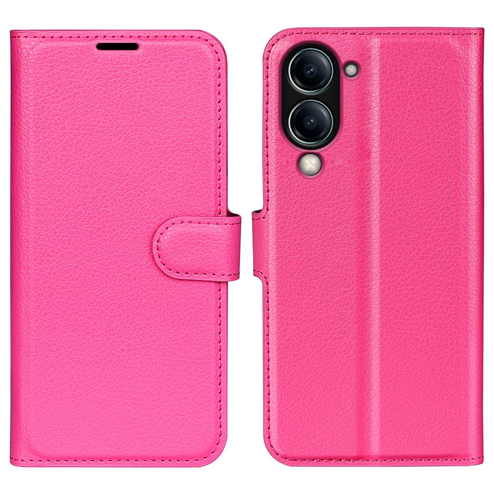 For vivo Y04 4G Case Litchi Texture Shockproof Leather Wallet Phone Cover