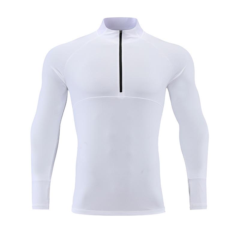 Men's Quick-Dry Reflective Long Sleeve Zip-Up Running Top