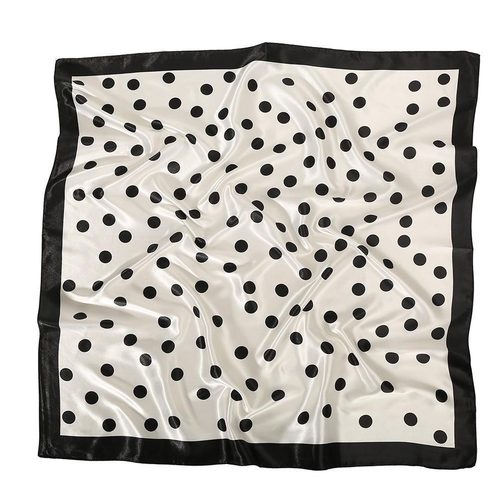 

90cm Dot Print Square Scarf Dot Pattern Silk Scarf New Head Wraps Women