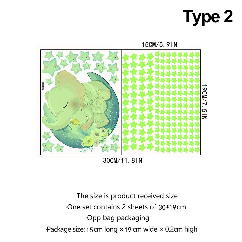 

Декор для дома с животными Флуоресцентные наклейки в виде звезд Светящиеся в темноте Спящие на луне Светящиеся наклейки на стену Type 2