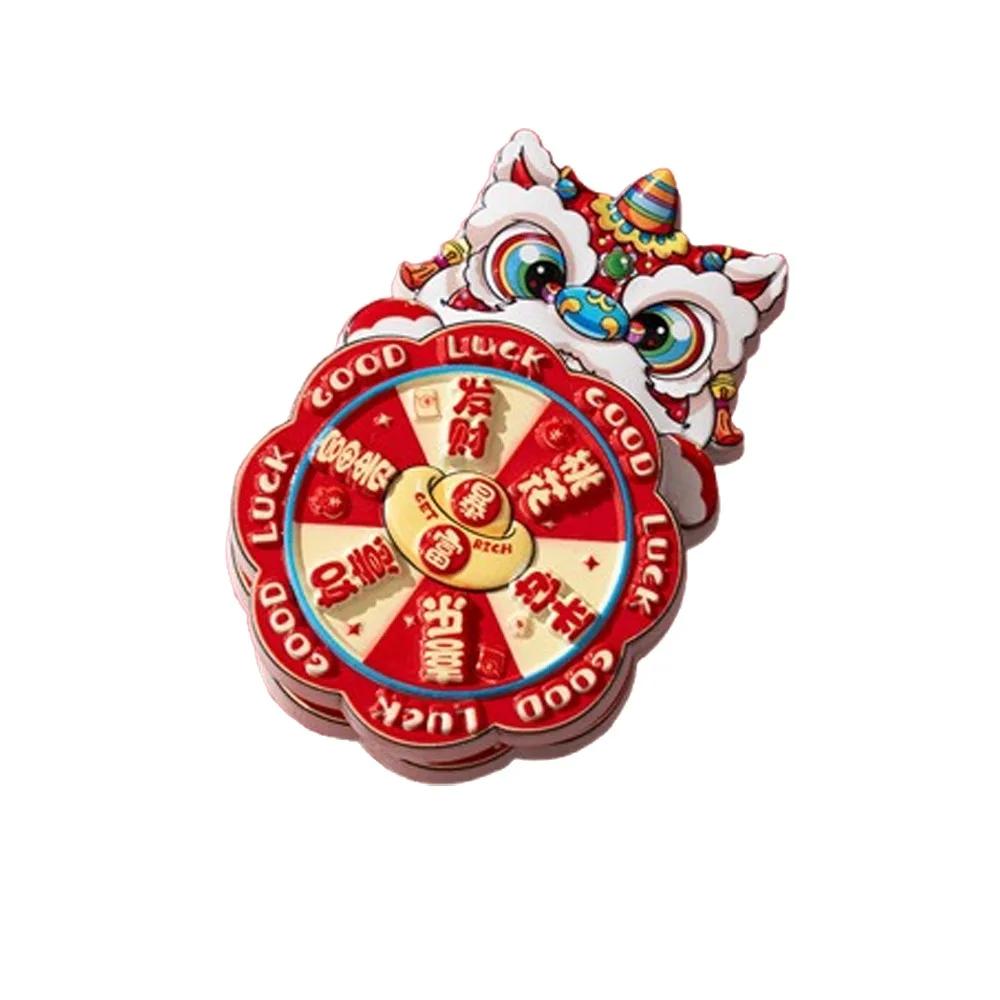 Cartoon God of Wealth Magnetic Sticker Thickened Blessing 3D Rotatable Magnet Chinese Style Traditional