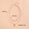 New Tassel Pearl Love Pendant Double Stacked Ladies Necklace