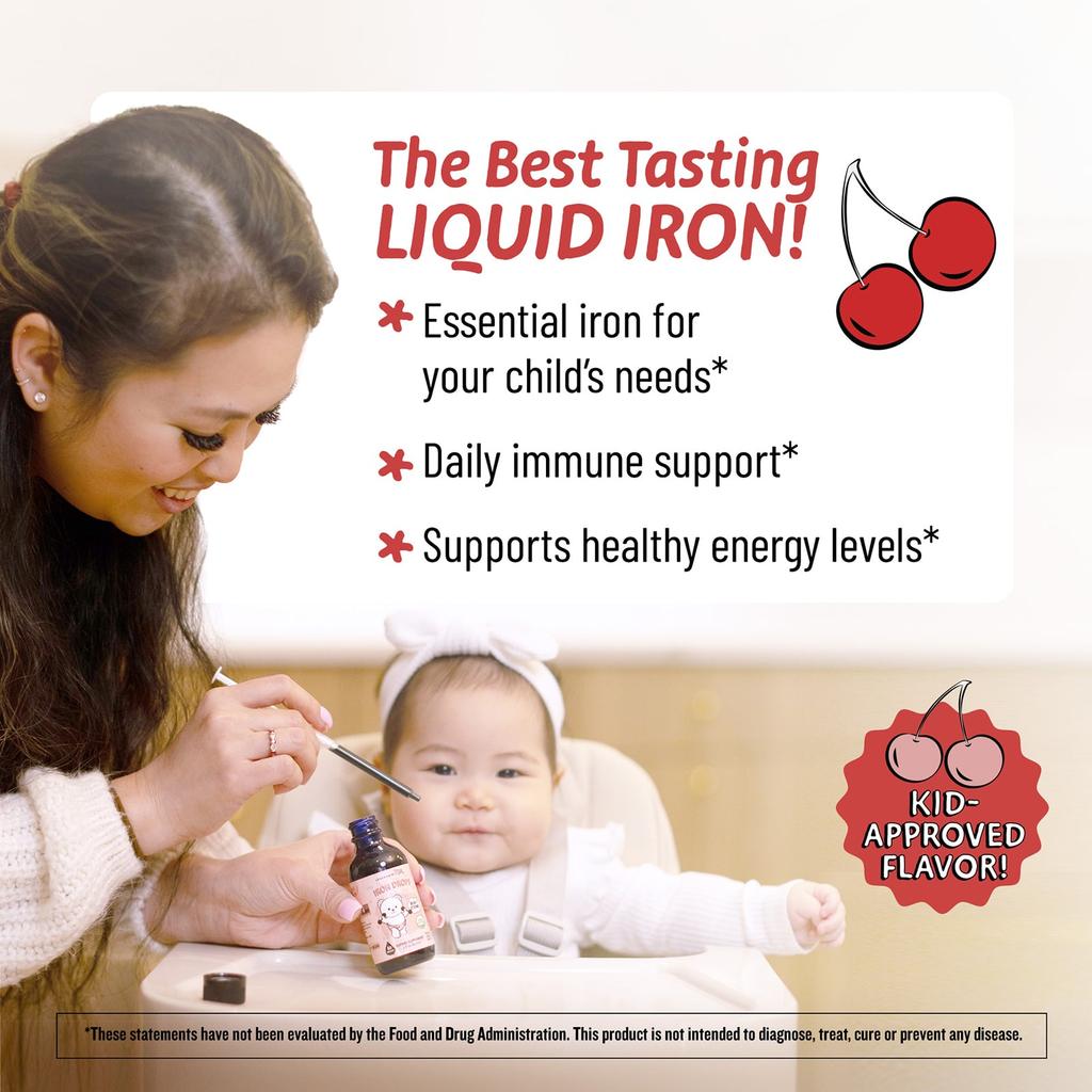 Legendairy Milk Iron Organic Drops, 4+ Months, Yummy Cherry, 60ml (2 Fl Oz)