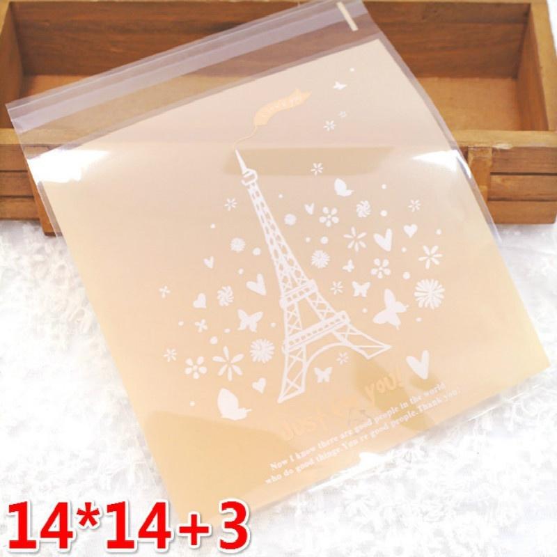 50 Pcs Baking Package Cookie Bag Cartoon Self-sealing Bag Handmade Soap Candy Snack Bag