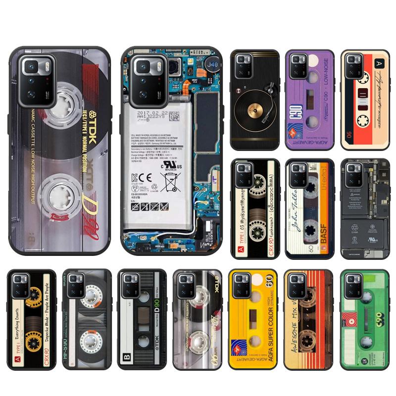 Phone Case For Xiaomi Redmi note 13 12S 12 Pro 11S 11 10 Pro 10S 12S Redmi 13 10 10C 13CClassical Cassette tape Battery Case