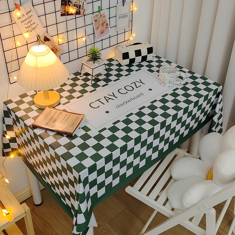 Mantel de PVC Impermeable y a Prueba de Aceite Estilo Nórdico - Rectangular, Diseño Artístico, Fácil de Limpiar, Mantel para Mesa de Comedor/Café