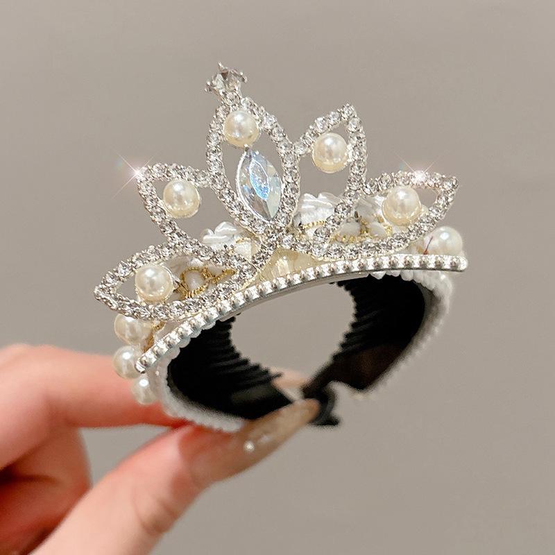 Crown Headdress Ponytail Holder for Little Girls – Birthday and Festive Hair Accessory