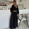 Women's 2026 Summer New Casual Long Cardigan Long Sleeve Top High Waist Long Pants Fashion Set