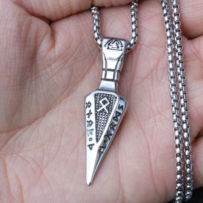 Nordic Rune Arrow Titanium Steel Pendant Men's and Women's Fashion Creative Pendant Necklace Jewelry