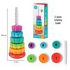 Cross-Border Rainbow Rotating Stacking Tower: Infant Cognitive Enlightenment & Geometric Education Toy