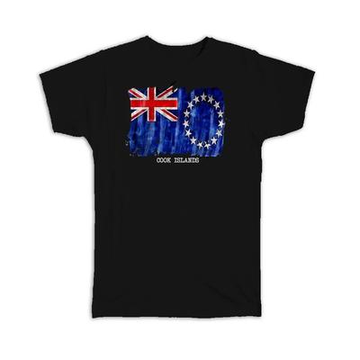 Gift T-Shirt : Cook Islands Flag Australia Travel Expat Country Watercolor
