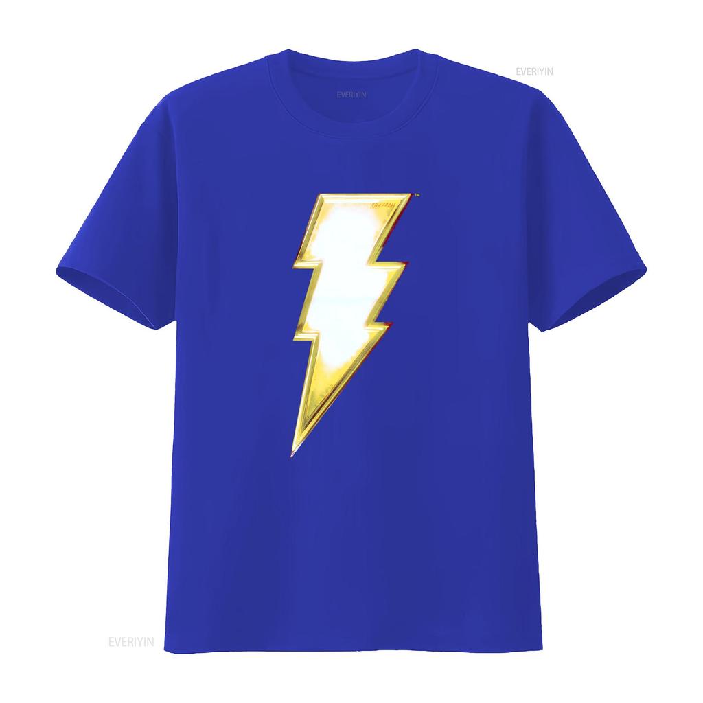 Shazam Unisexs T Shirt Classic Bolt Costume Front Logo Image Design For Fans Vintage Breathable Top For Everyday Wear