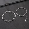 Stainless Steel Jewelry Hip-Hop Trend Cuban Chain Dragon Bone Chain Men's Titanium Steel Bracelet Two-Piece Set Factory