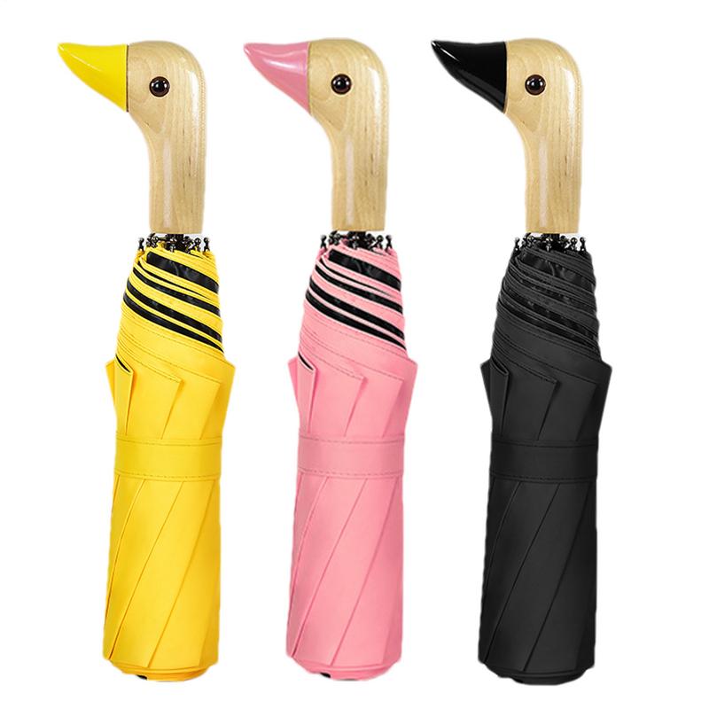 Folding Umbrella Advanced Sense Duck Head Individual Sun Sunscreen Umbrella 50+ Sun And Rain Duals UV Umbrella