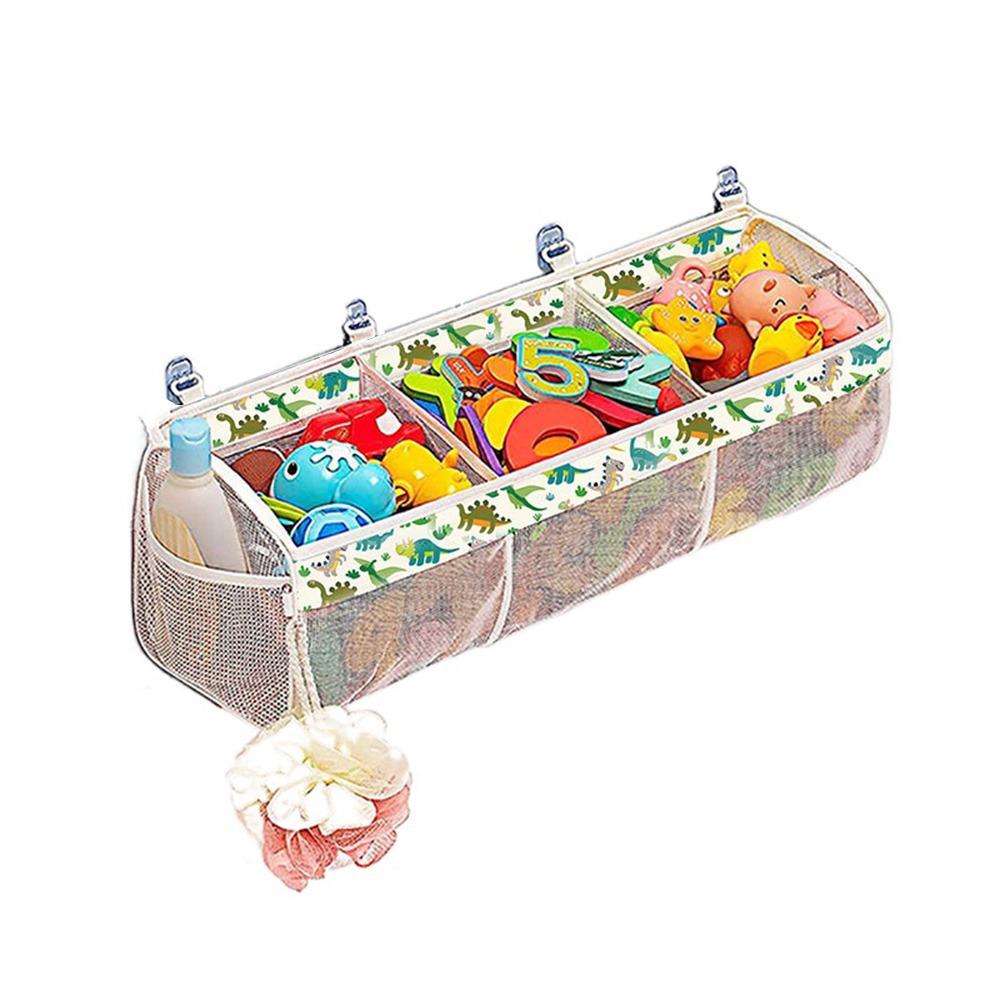 

3 Compartment Bathroom Toy Storage Bag Large Openings Bath Storage Holder Mesh Toy Hammocks Home Style 5