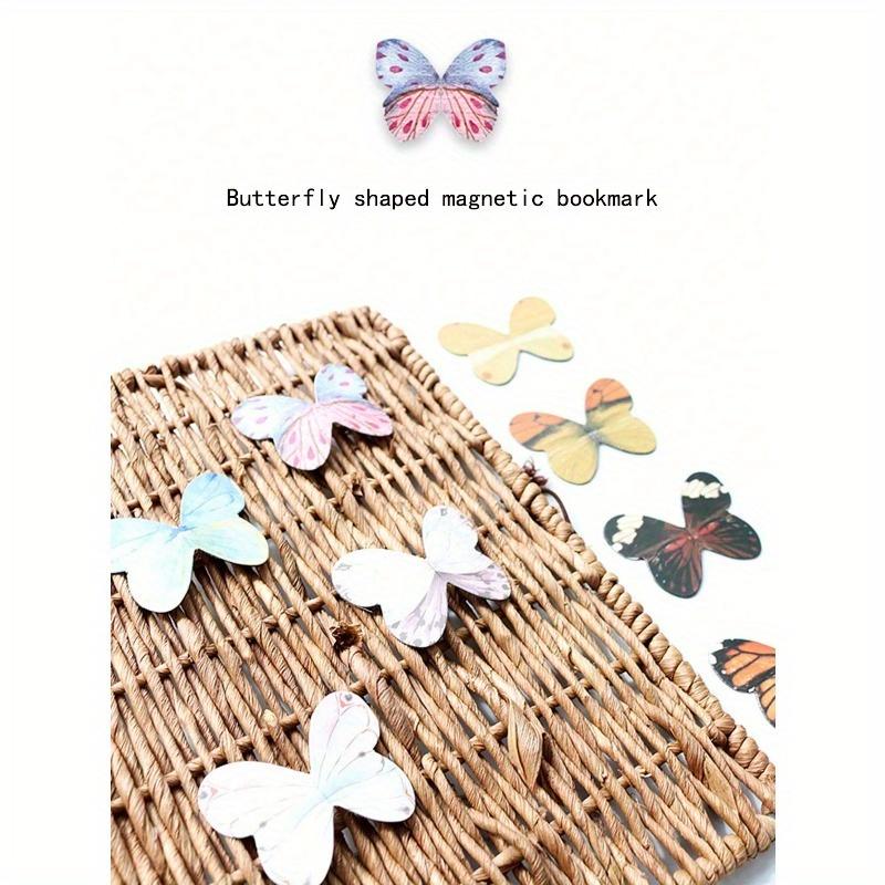 4 Stück/Set Niedliche Schmetterlingsförmige Magnetische Lesezeichen, Papier-Lesezeichen mit doppelseitigem Magnetclip, Kreative Schreibwaren Geeignet