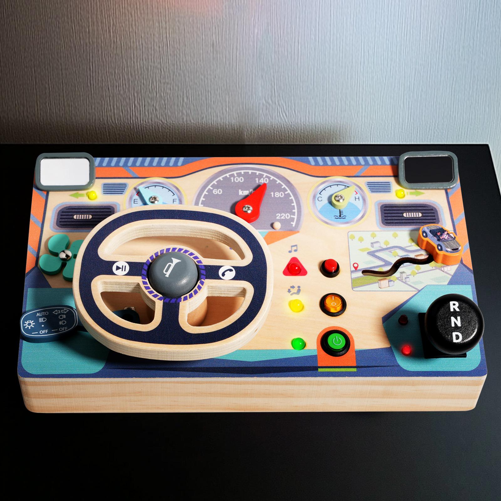 

Деревянный руль Монтессо для раннего развития детей имитирует бизиборд, игровой домик для обучения практическому вождению, развивающие игрушки