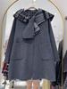 2025 Autumn/Winter Women's Korean Style Plaid Double-Sided Cashmere Shawl Collar Coat