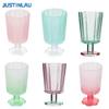 JUSTINLAU Glass Goblet Teacup Flower Shaped Sanded Texture Cup Home Ice Cream Dessert Juice Wine Cups Valentine's Day Gifts
