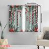 2pcs,2D Plane Printing Curtains Digital Printed Christmas Candy Cane Ornaments Snow (4) Versatile Polyester Fabric (without Rod)