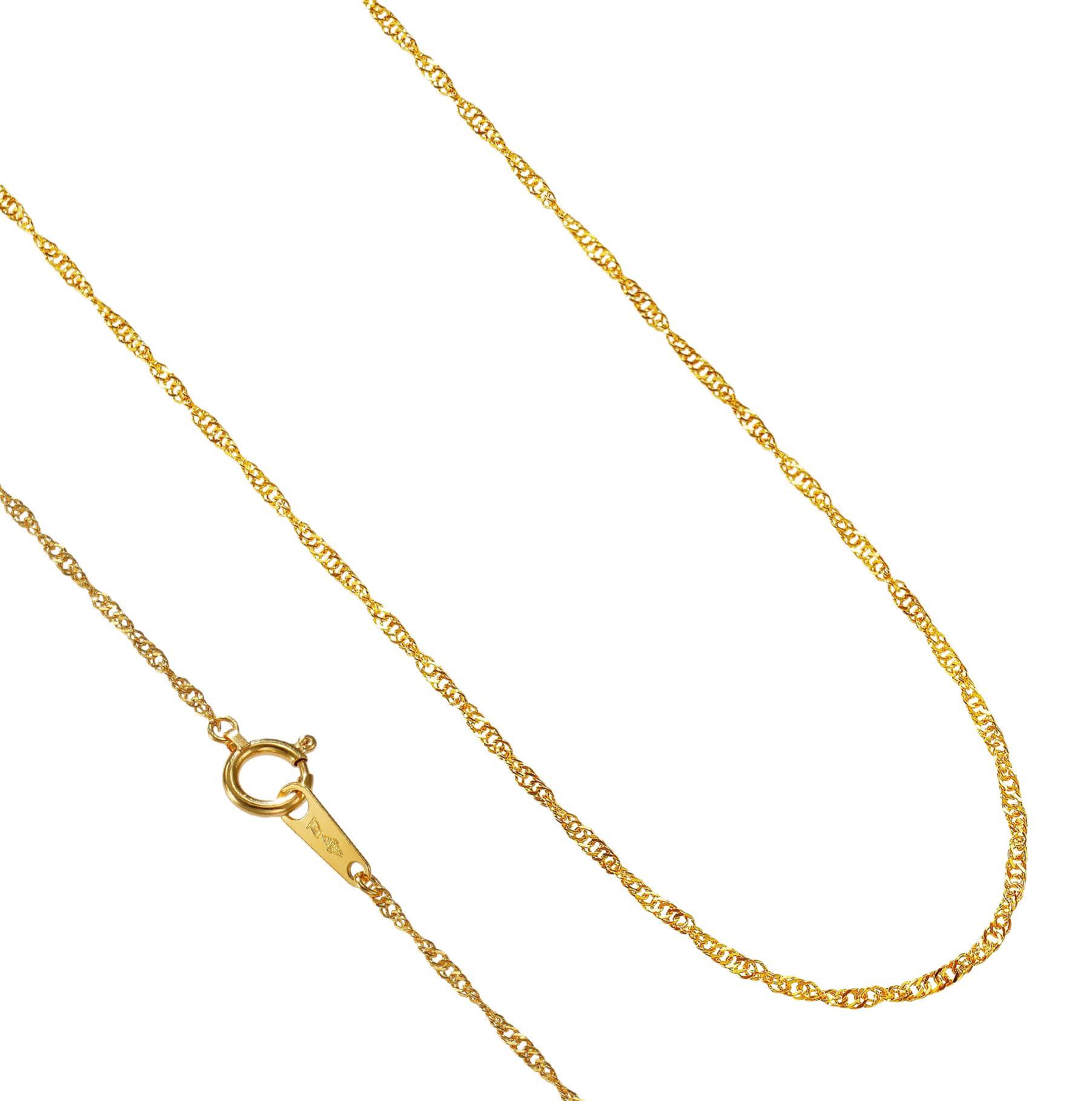 

K24 Pure Gold Screw Necklace 40cm Width Mint Certification Mark Gold Chain [SPERANZA] 1.28mm Women s золотий