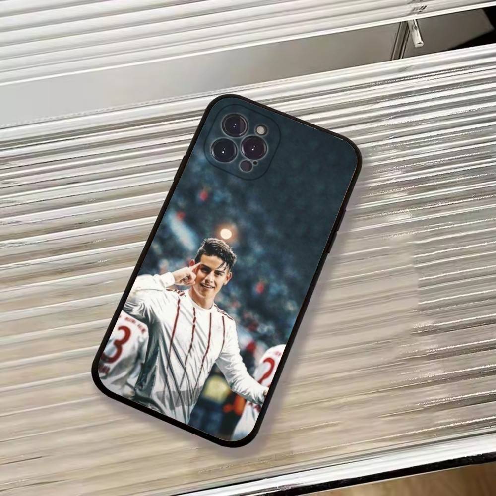 

Football J-James Rodriguez Phone Case For iPhone 17,16,15,14,13,12,11 Plus,Pro Max,XS,Soft Silicone Black Cover iPhone15ProMax